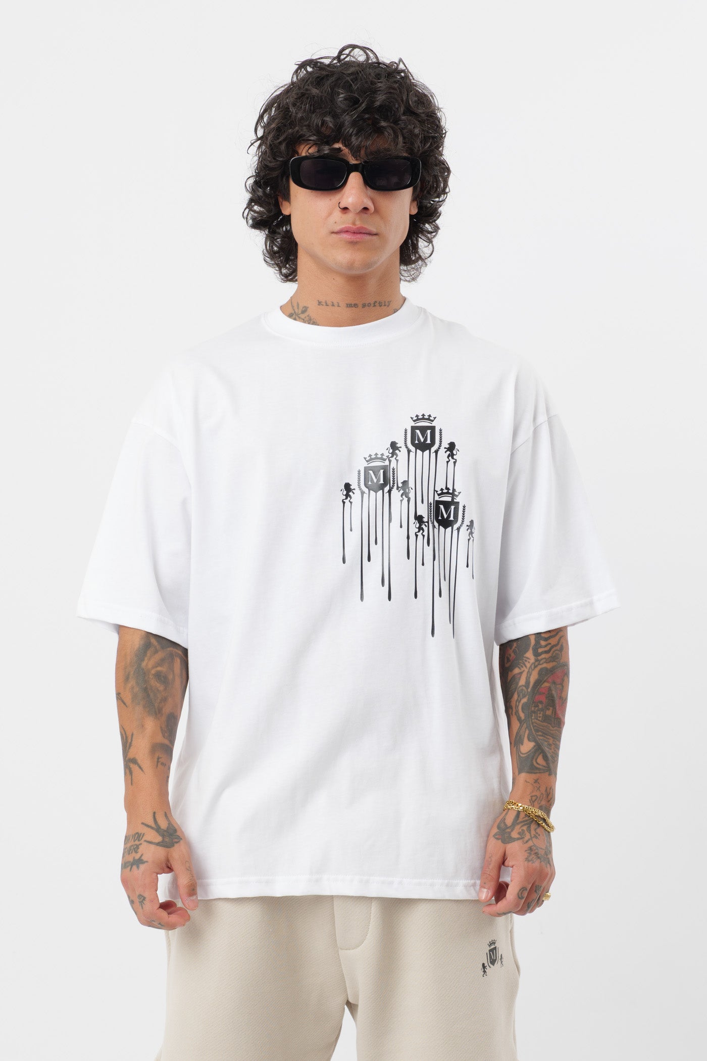 T-Shirt Logo Colato Bianca