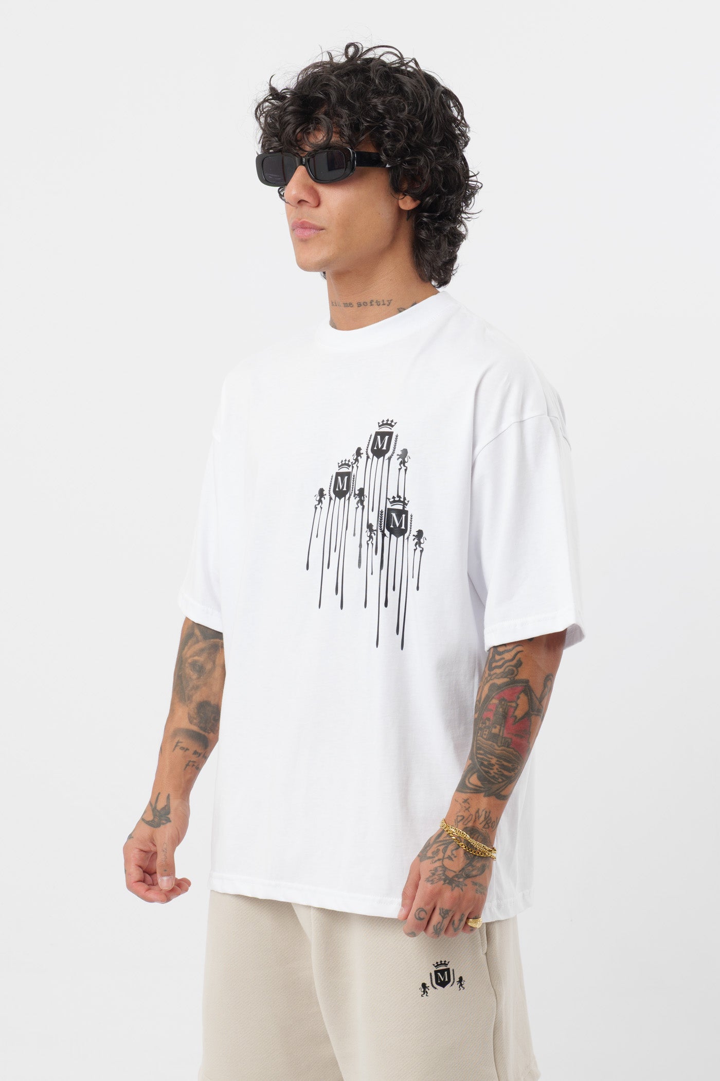 T-Shirt Logo Colato Bianca