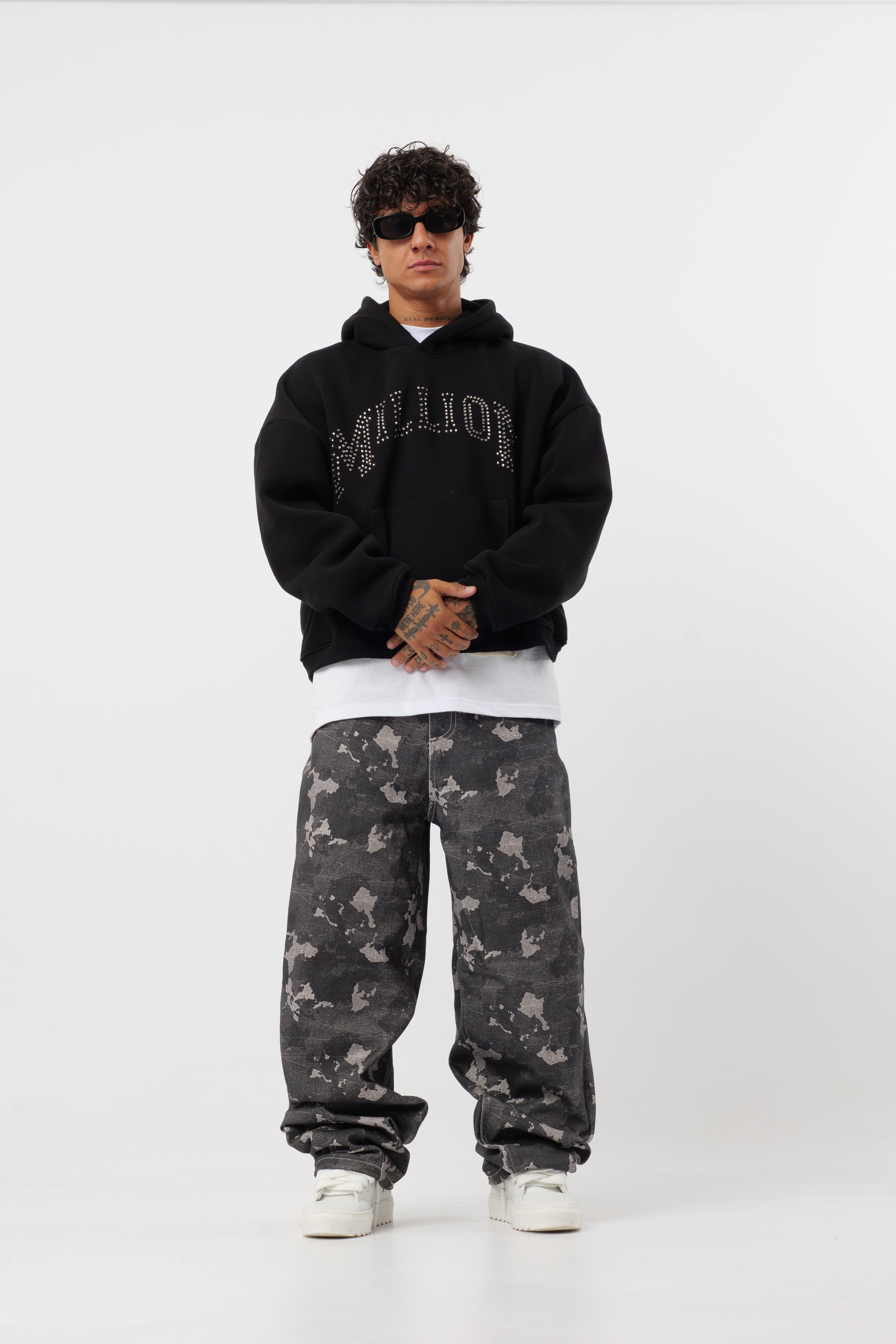 Jeans Camouflage Nero