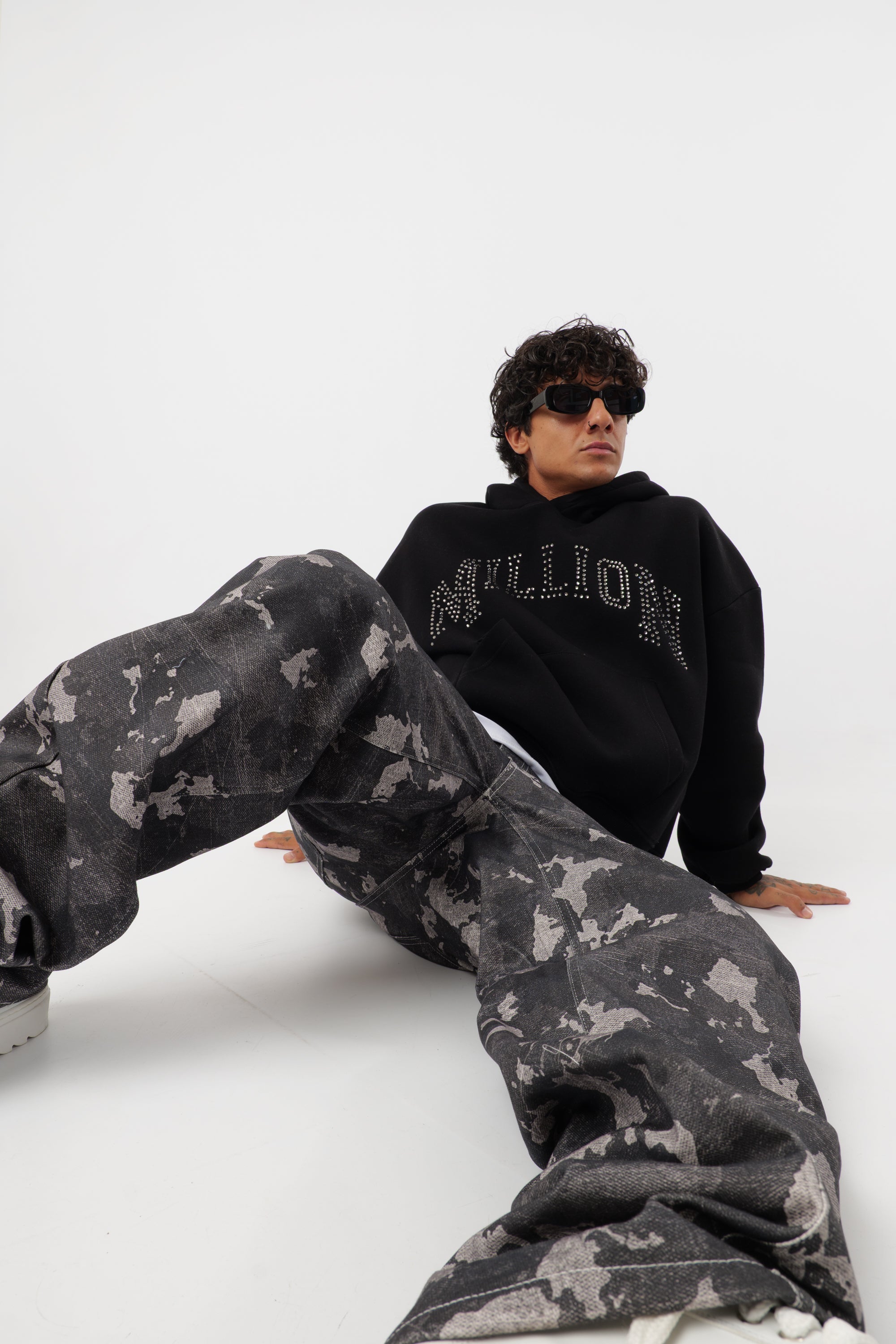 Jeans Camouflage Nero