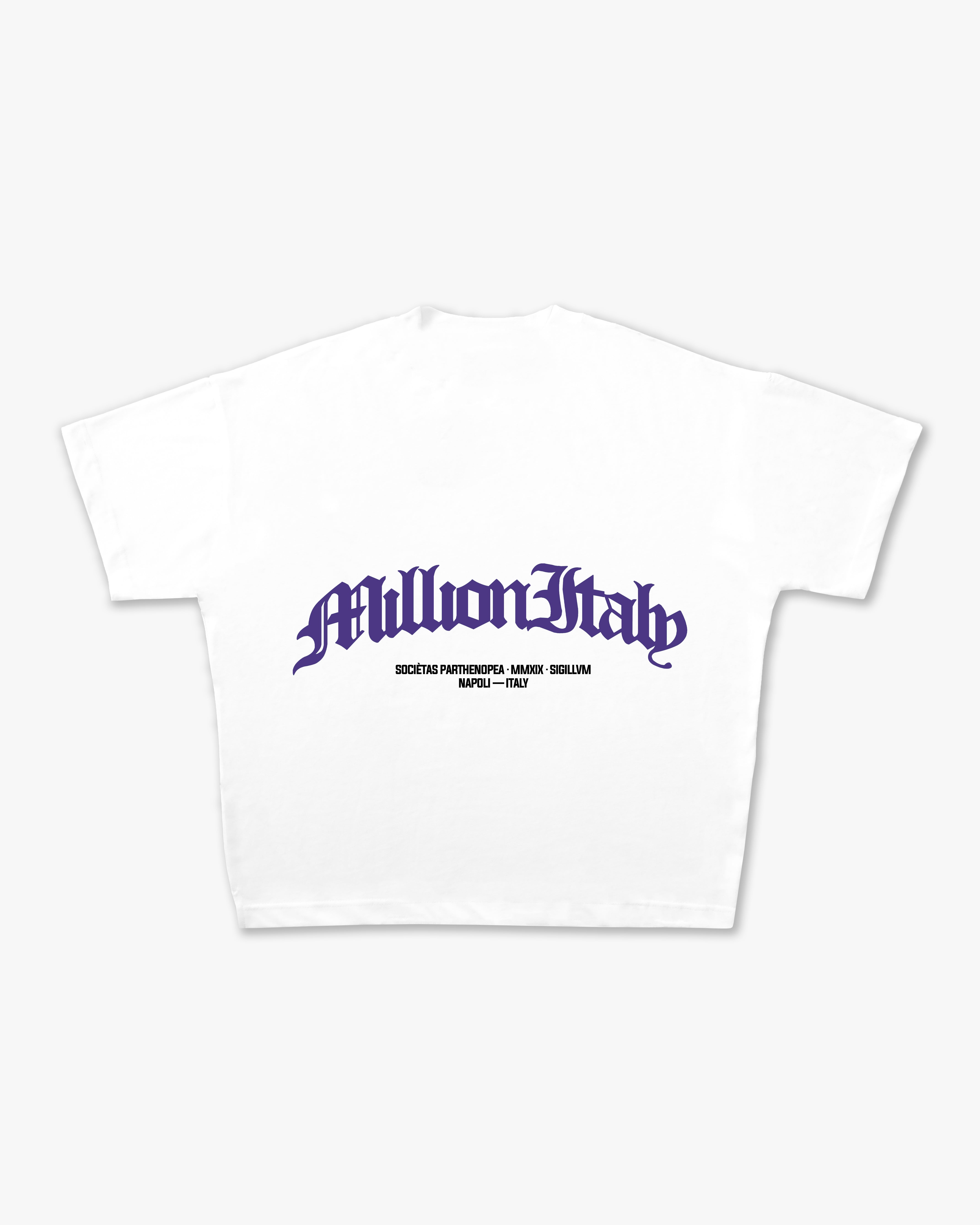 T-Shirt Bianca Arch Logo Viola