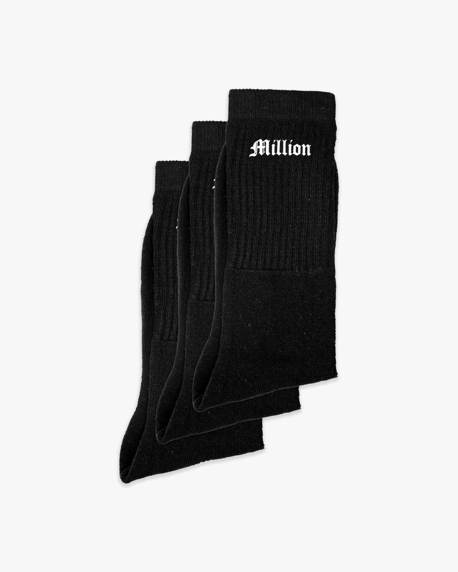 x3 Pack Calzini Neri Logo Front