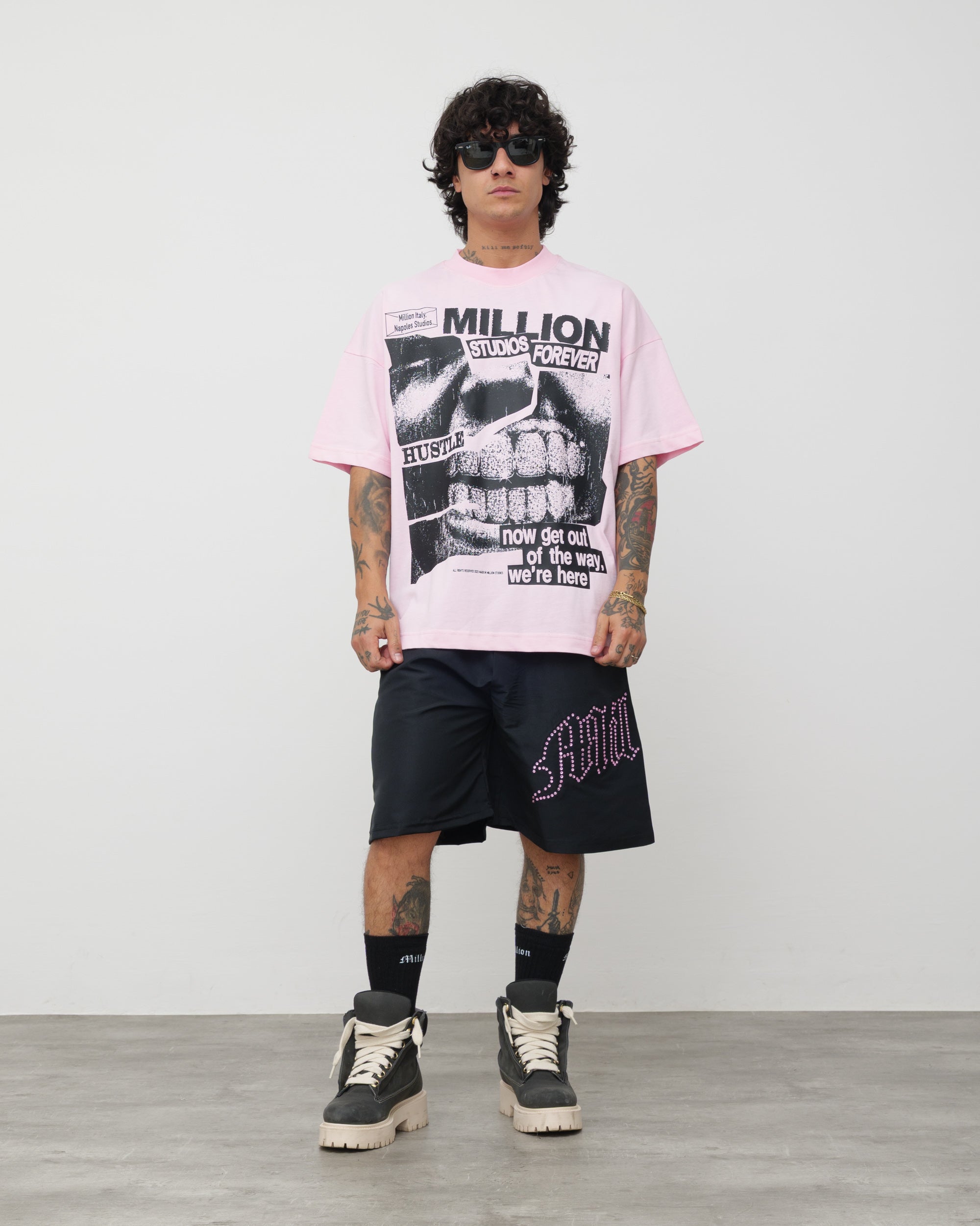 Shorts Tech Nero - Diamond Rosa