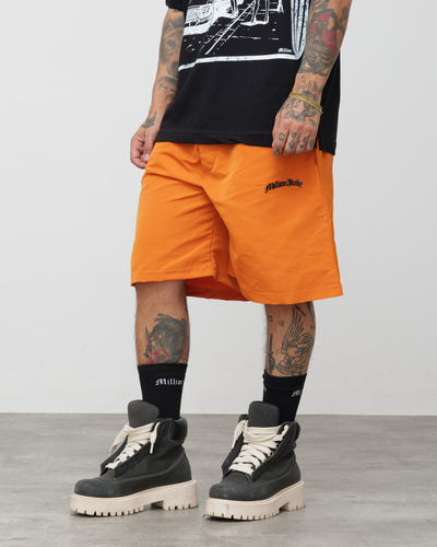 Shorts Tech Arancio - Logo Nero
