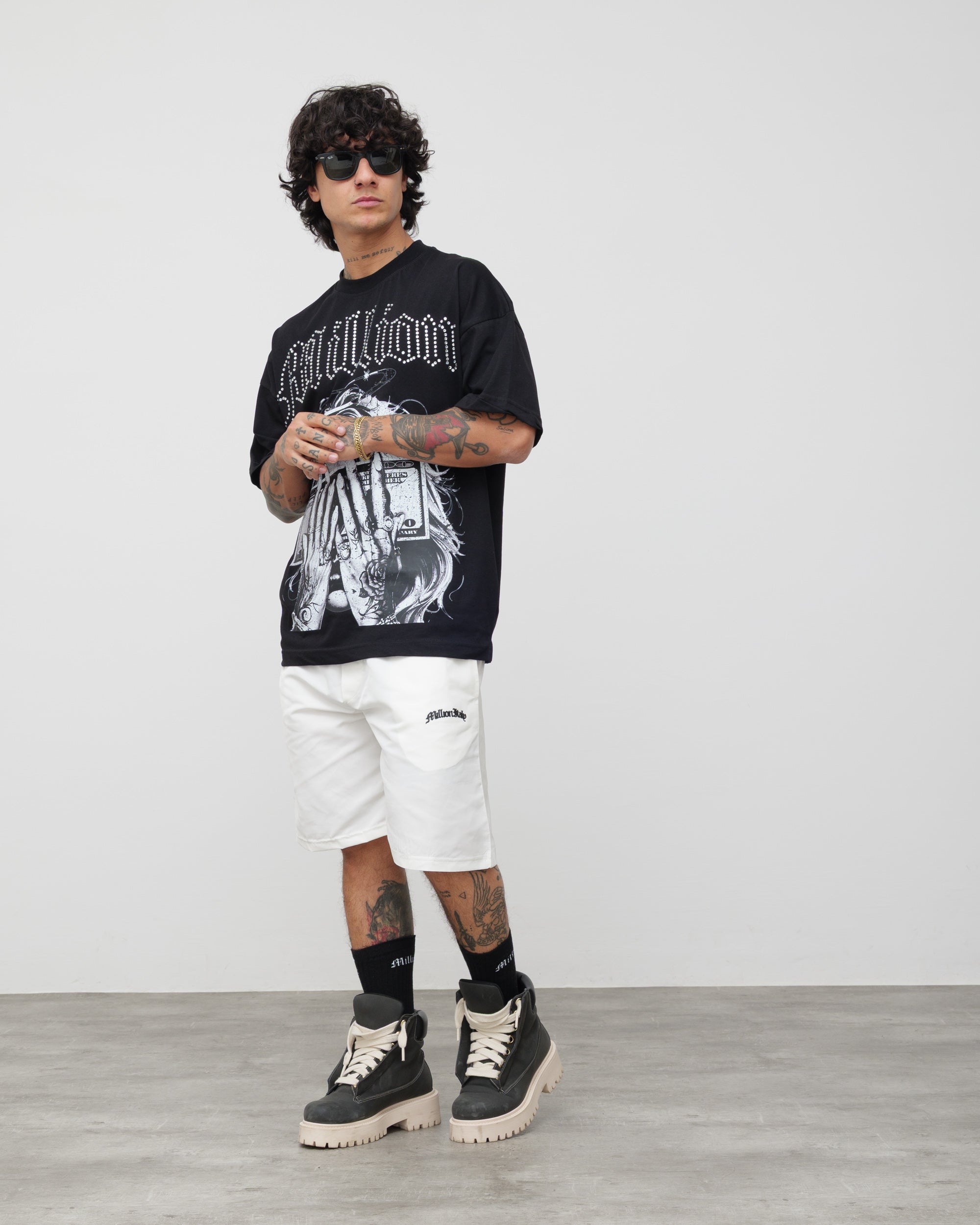 Shorts Tech Bianco - Logo Nero