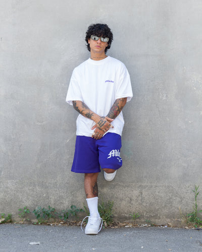 T-Shirt Bianca Arch Logo Viola