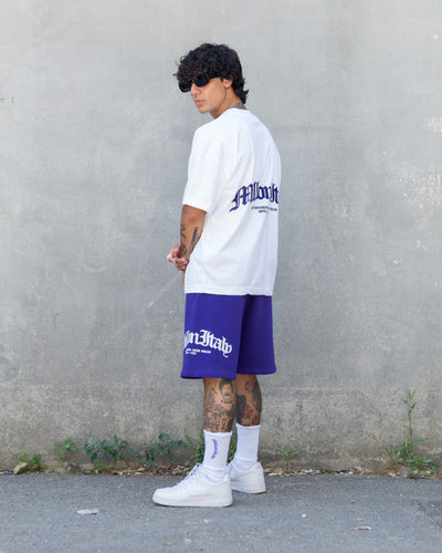 T-Shirt Bianca Arch Logo Viola