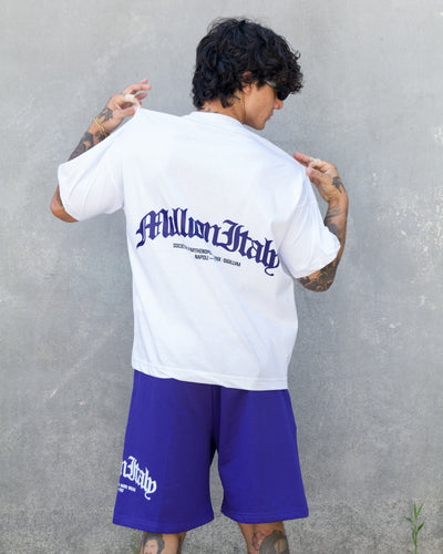 T-Shirt Bianca Arch Logo Viola