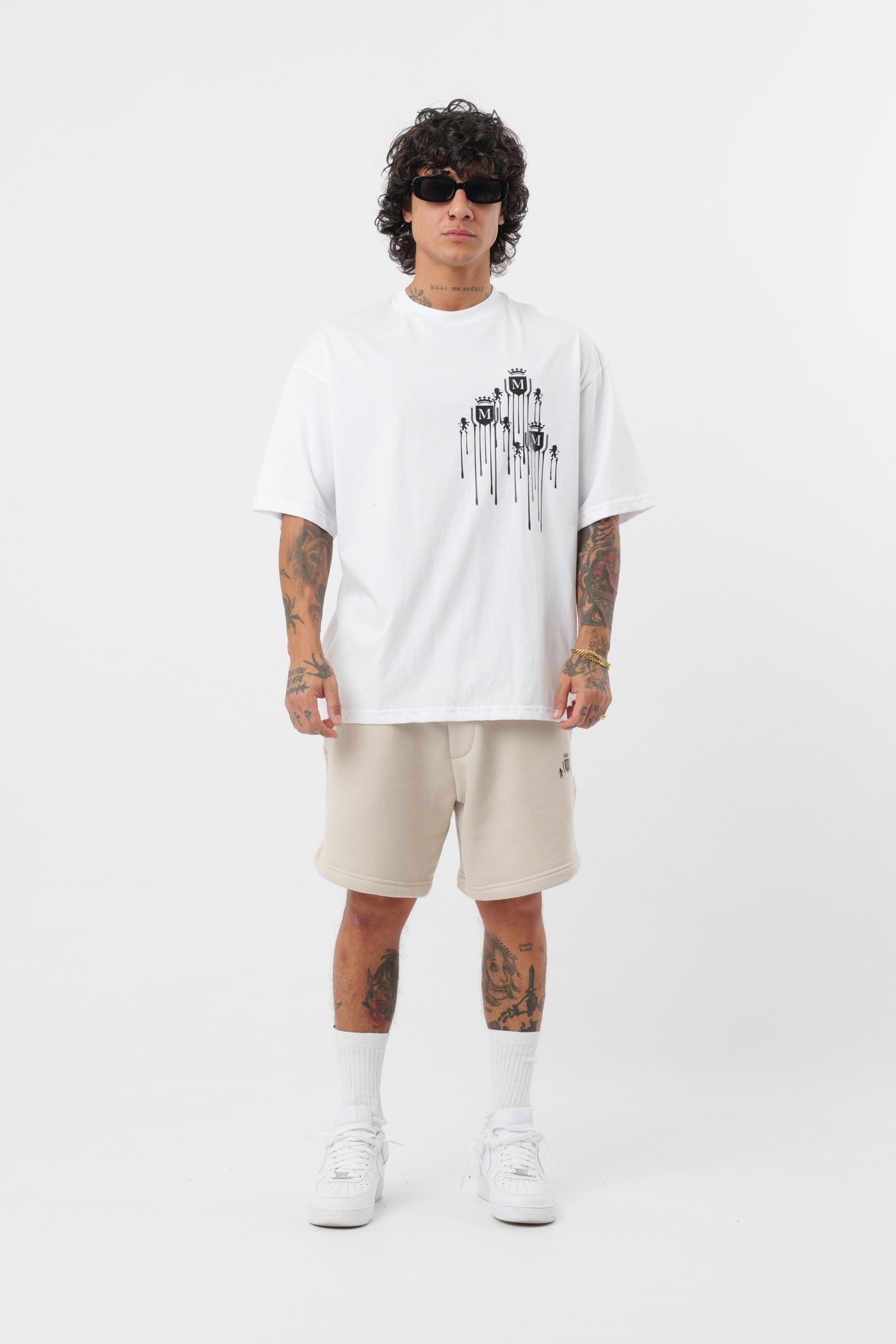 T-Shirt Logo Colato Bianca