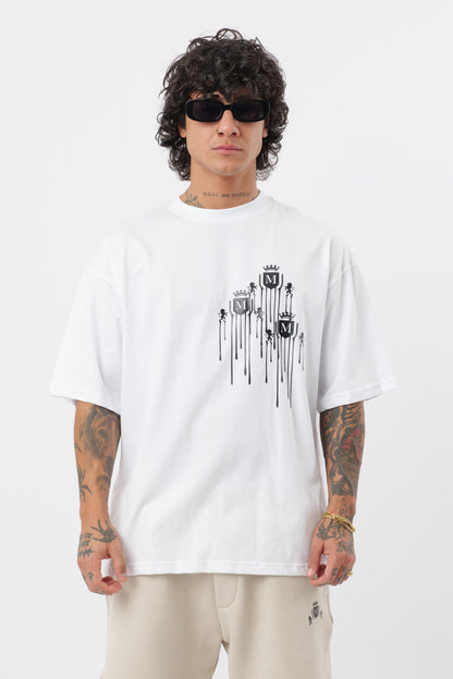 T-Shirt Logo Colato Bianca