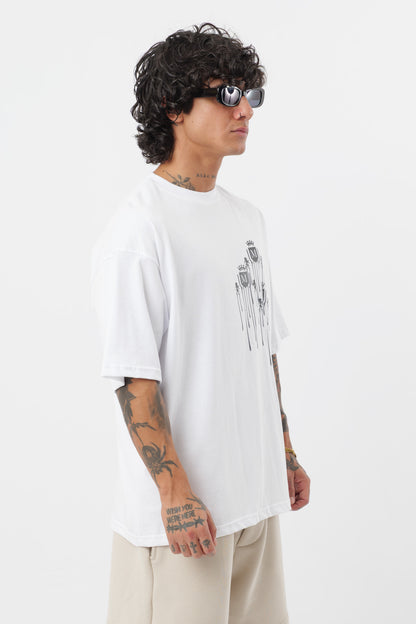 T-Shirt Logo Colato Bianca