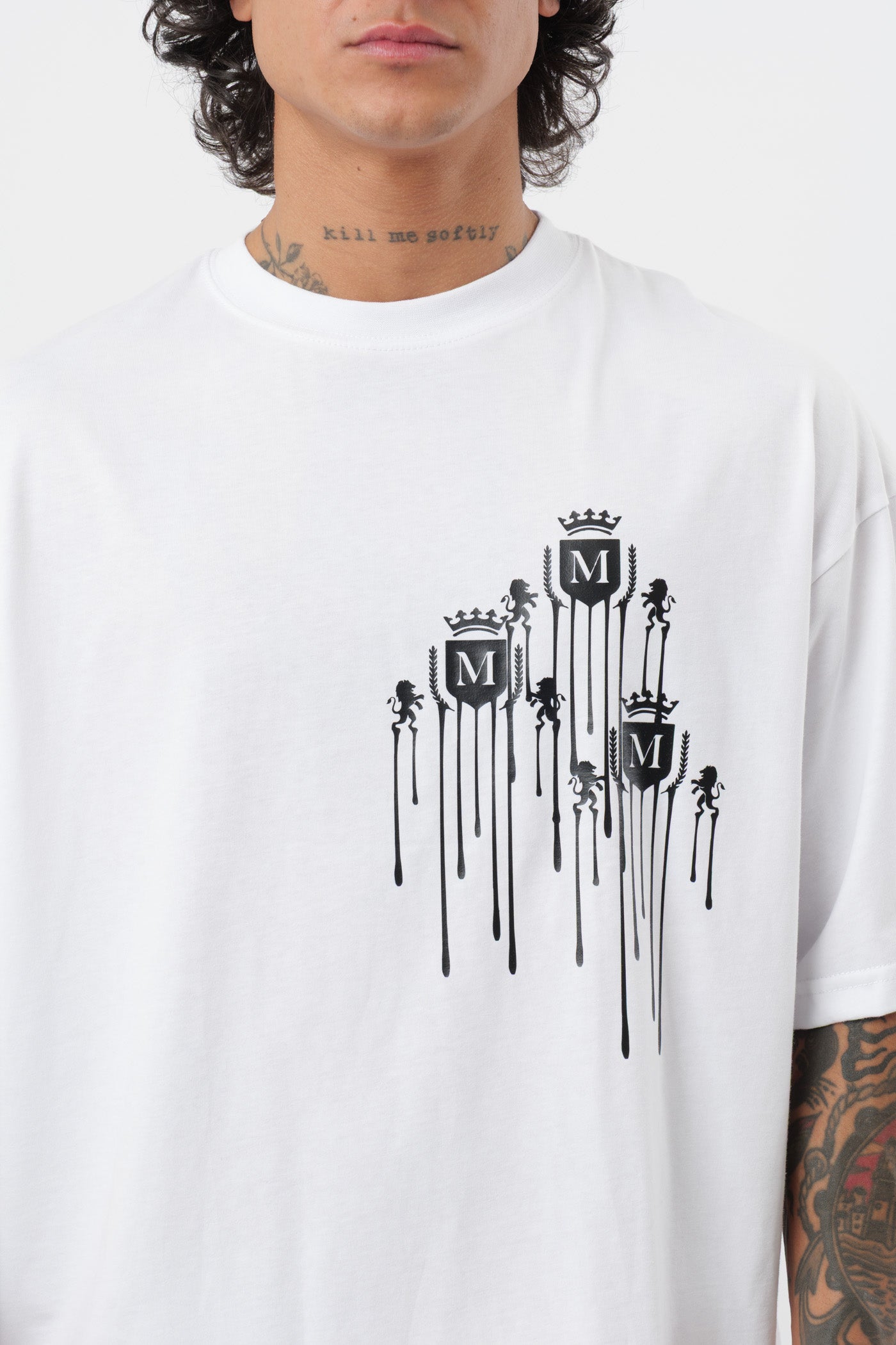 T-Shirt Logo Colato Bianca