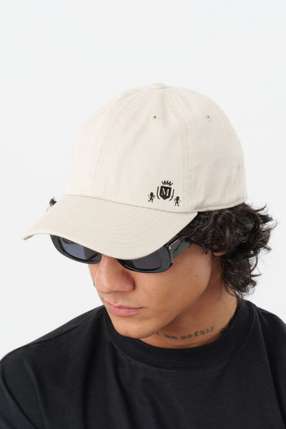 Cappello Beige con Mini-Logo Nero