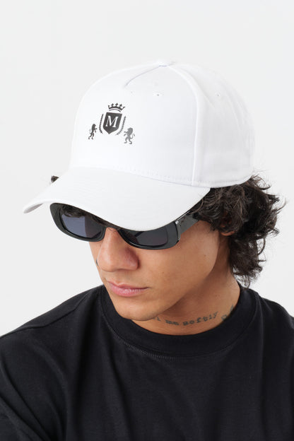 Cappello Bianco con Logo Nero