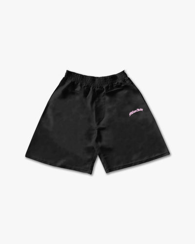 Shorts Tech Nero - Logo Rosa