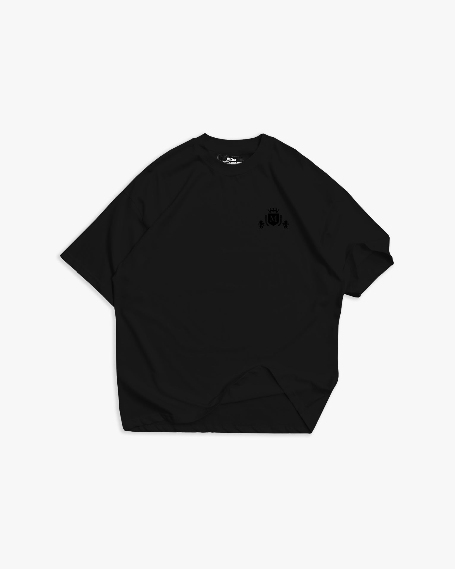 T-Shirt Nera con Logo Nero