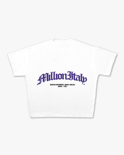 T-Shirt Bianca Arch Logo Viola